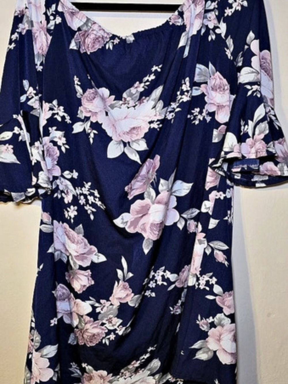 Floral Blouse in Blue & Pink Size XL Like New